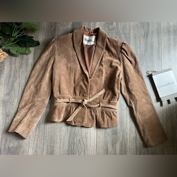 Wilsons Leather Jackets & Blazers - Vtg Wilsons leather suede puff sleeve peplum coat. 80s with a 40s vibe. Size 10